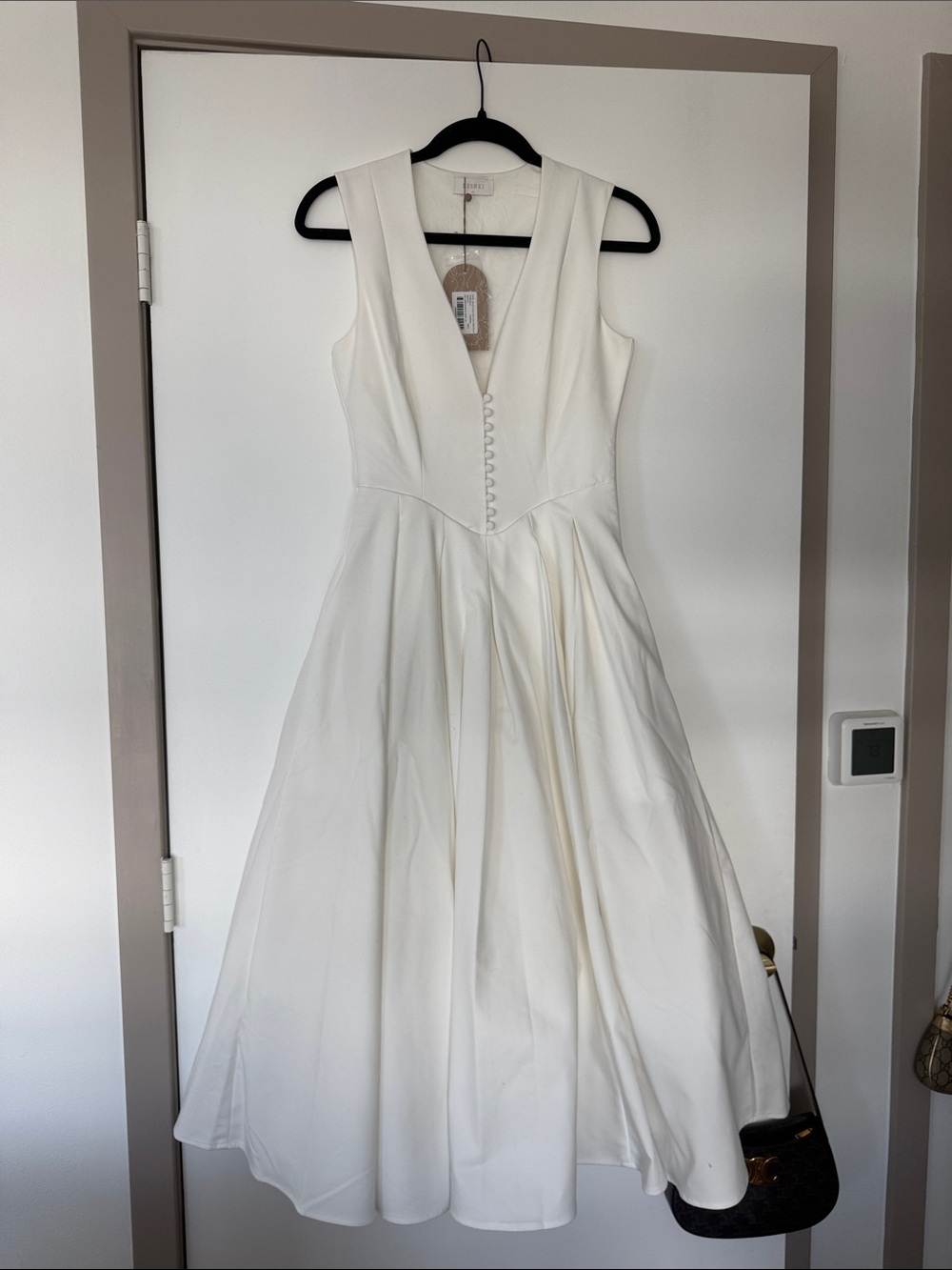 MESHKI Keely Cotton Sleeveless Midi Dress - White XS